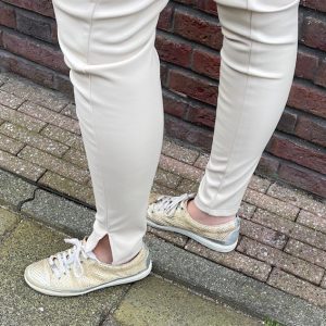 Split pants beige leatherlook