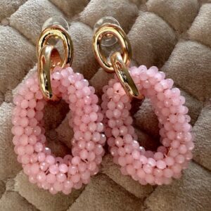 Statement oorbellen roze Stylefever