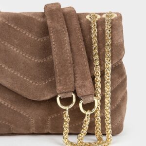 Suede crossbody tas bruin Stylefever Boutique