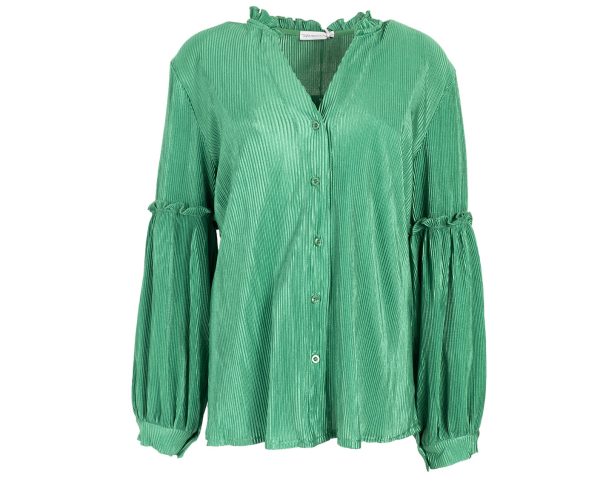 Azzurro mode blouse groen ruffles Stylefever