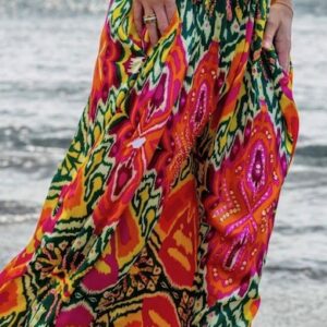 Kleurrijke lange jurk Ibiza print Stylefever