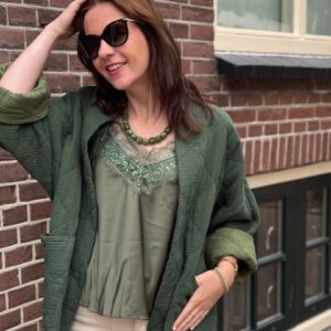 Alternative view of Groen kimono jacket