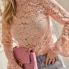 Roze kanten top lange mouw Stylefever boutique