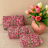 Roze toilettas met bloemenprint Stylefever