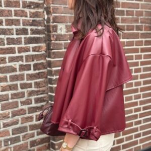 Bordeaux oversized cape jasje Stylefever
