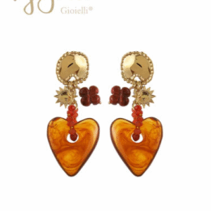 Bordeaux rode oorbellen hartje