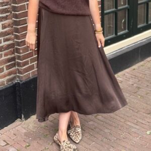 Bruine silk rok Stylefever Boutique