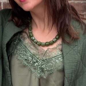 Groene kralen ketting By Jam