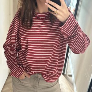 rood wit gestreept shirt lange mouw Azzurro