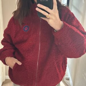 Alternative view of Bordeaux teddy jacket