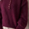 Bordeaux gebreide damestrui hartjes 5 Bordeaux gebreide damestrui met hartjes knopen Stylefever