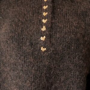 Bruine gebreide damestrui hartjes Stylefever