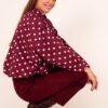Damesjas met stippen bordeaux Stylefever