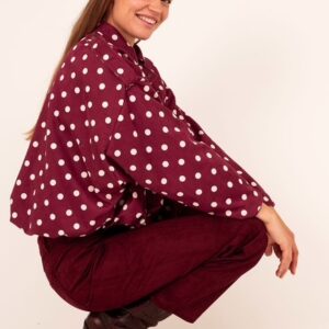 Damesjas met stippen bordeaux Stylefever