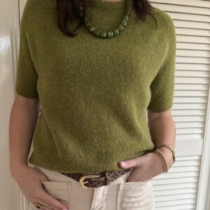 Groen gebreid truitje korte mouw Stylefever