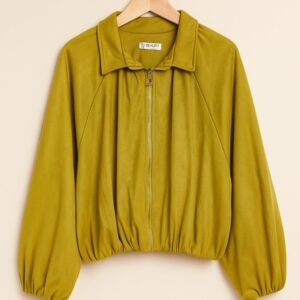 Groen suede look bomber jack dames Stylefever