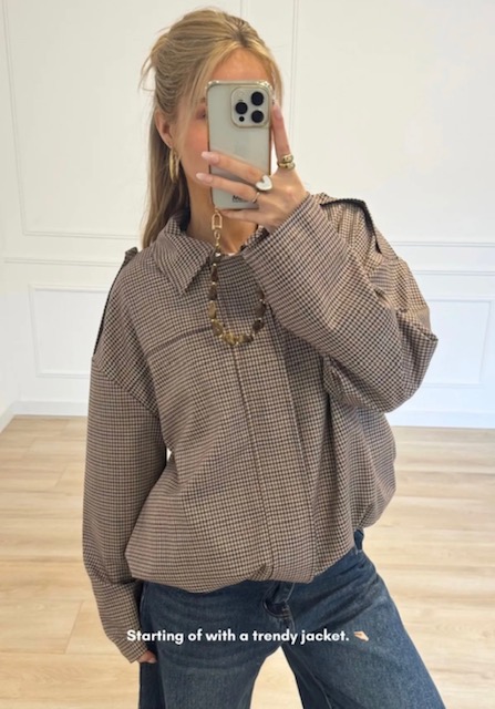 Bruin geruit bomberjasje 2 Bomberjas met ruitjes Stylefever