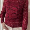 Bordeaux rode kanten top lange mouw Azzurro 3 Bordeaux kanten top Azzurro Mode Stylefever