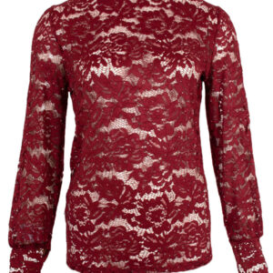 Bordeaux rode kanten top lange mouw Azzurro