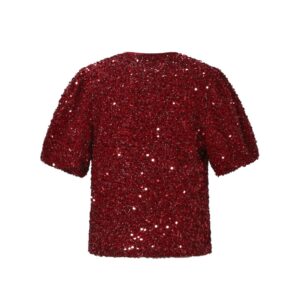 Pailletten top bordeaux Stylefever