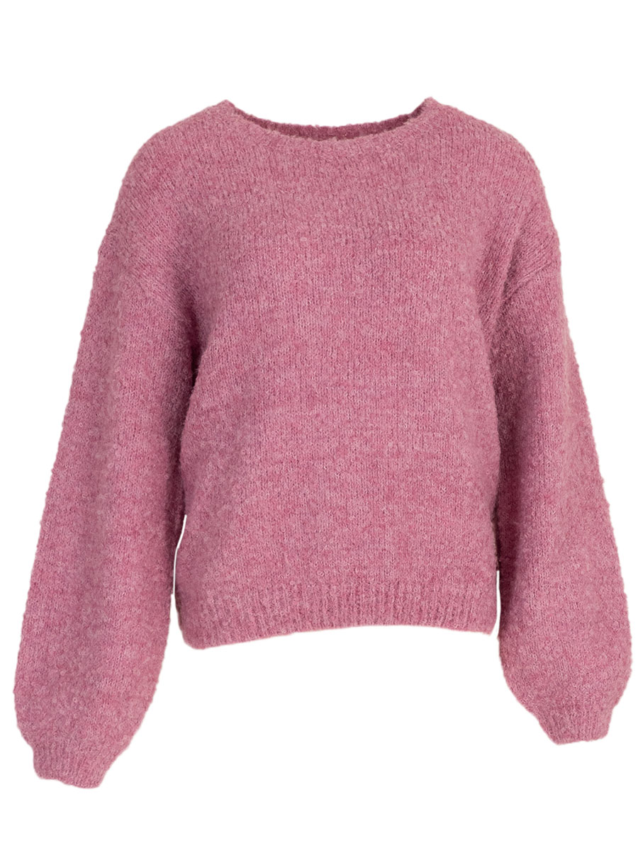 Roze boucle trui Azzurro 1 Roze damestrui Azzurro mode