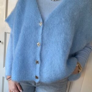 Alternative view of Blauw mohair vest korte mouw