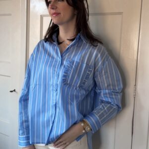 Blauw gestreepte blouse Azzurro