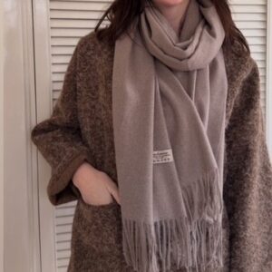 Cashmere damessjaal taupe bruin Stylefever