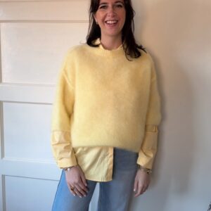 Geel gebreid truitje kid mohair Stylefever