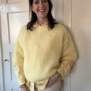 Geel gebreid truitje mohair Stylefever