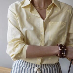 Gele hartjesblouse Stylefever