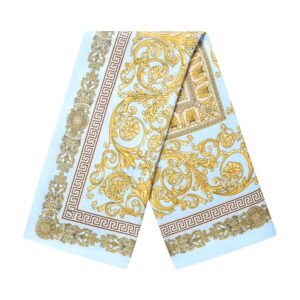 Lichtblauw damessjaaltje met luxe print