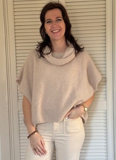 Beige gebreide col korte mouw 1 beige gebreide col korte mouw Stylefever