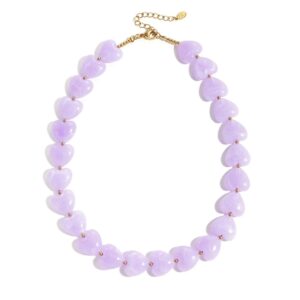 Lila hartjes kralen ketting Stylefever