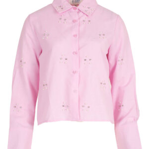 Roze damesblouse met pareltjes Azzurro mode