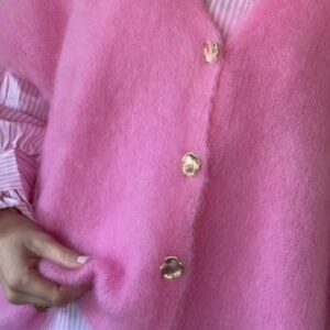 Roze gebreide mohair spencer Stylefever