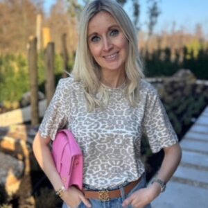 Stretch top panterprint Azzurro mode