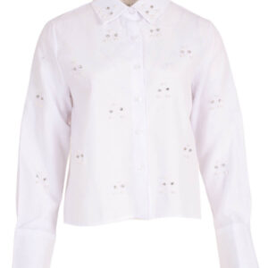 Witte damesblouse parels Azzurro Mode