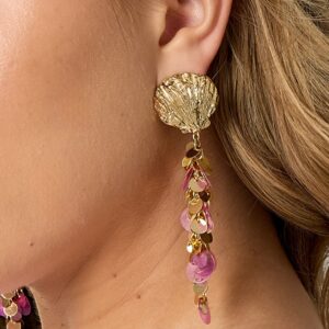 Goudkleurige schelp oorbellen Stylefever
