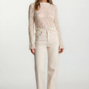 Lace top wit - Witte kanten top lange mouw Stylefever