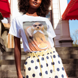 Wit dames shirt met hond Stylefever
