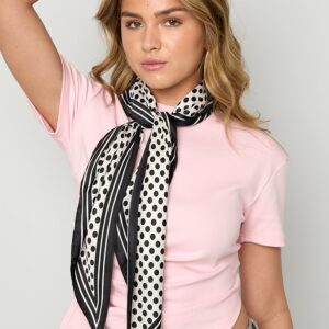 Zwart wit stip sjaaltje - polkadot sjaaltje Stylefever