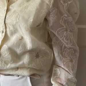 Beige gebloemde blouse Azzurro mode