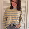 Blauw geel gestreept shirt Azzurro mode