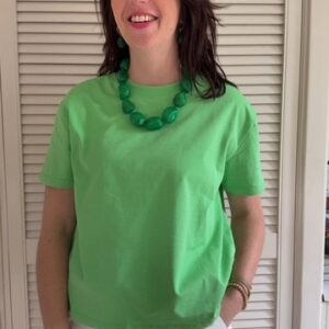 Groen basic shirt korte mouw Azzurro mode Stylefever