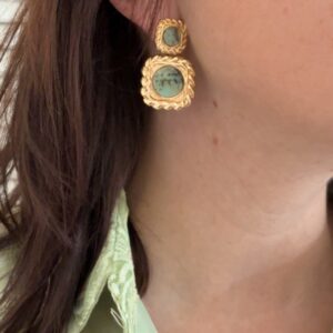 Groene By jam statement oorbellen