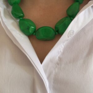 Grote groene kralen ketting By Jam Gioielli