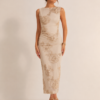 Beige mesh jurk Azzurro - Chique beige jurk Azzurro mode