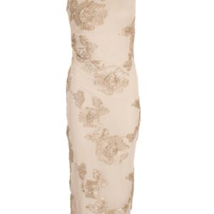 Online dames boutique met hippe en betaalbare damesmode & accessoires 6 Beige mesh jurk Azzurro Mode