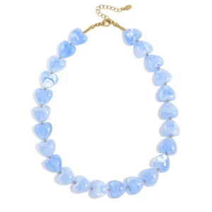 Blauwe hartjes kralen ketting Stylefever